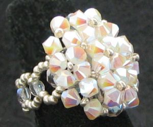 Anel de Ágata Branco Pérola (em kit)