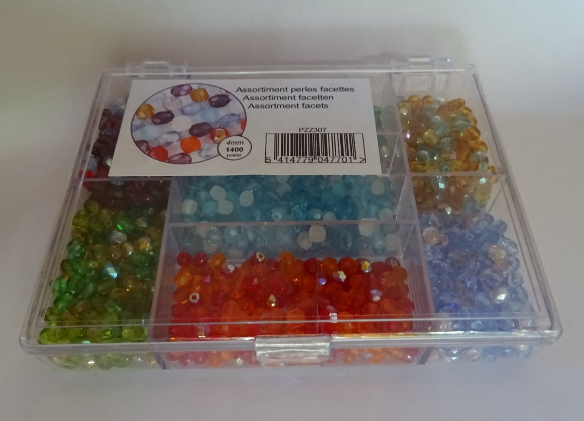 Caixa de contas 1400 Facetas misturam multicoloridas