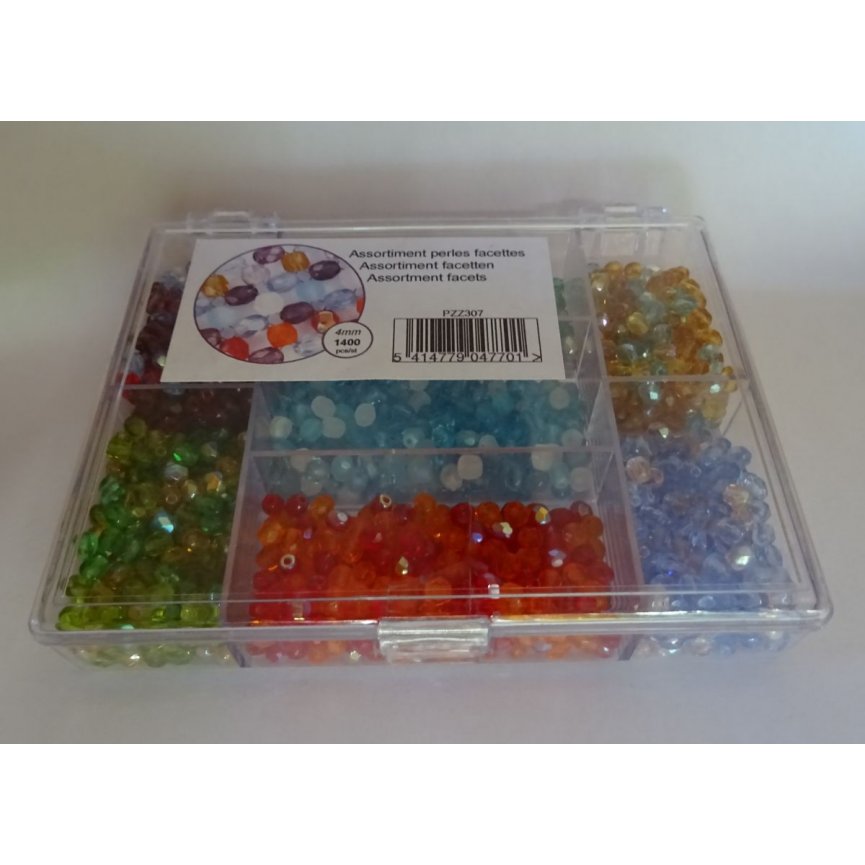 Caixa de contas 1400 Facetas misturam multicoloridas