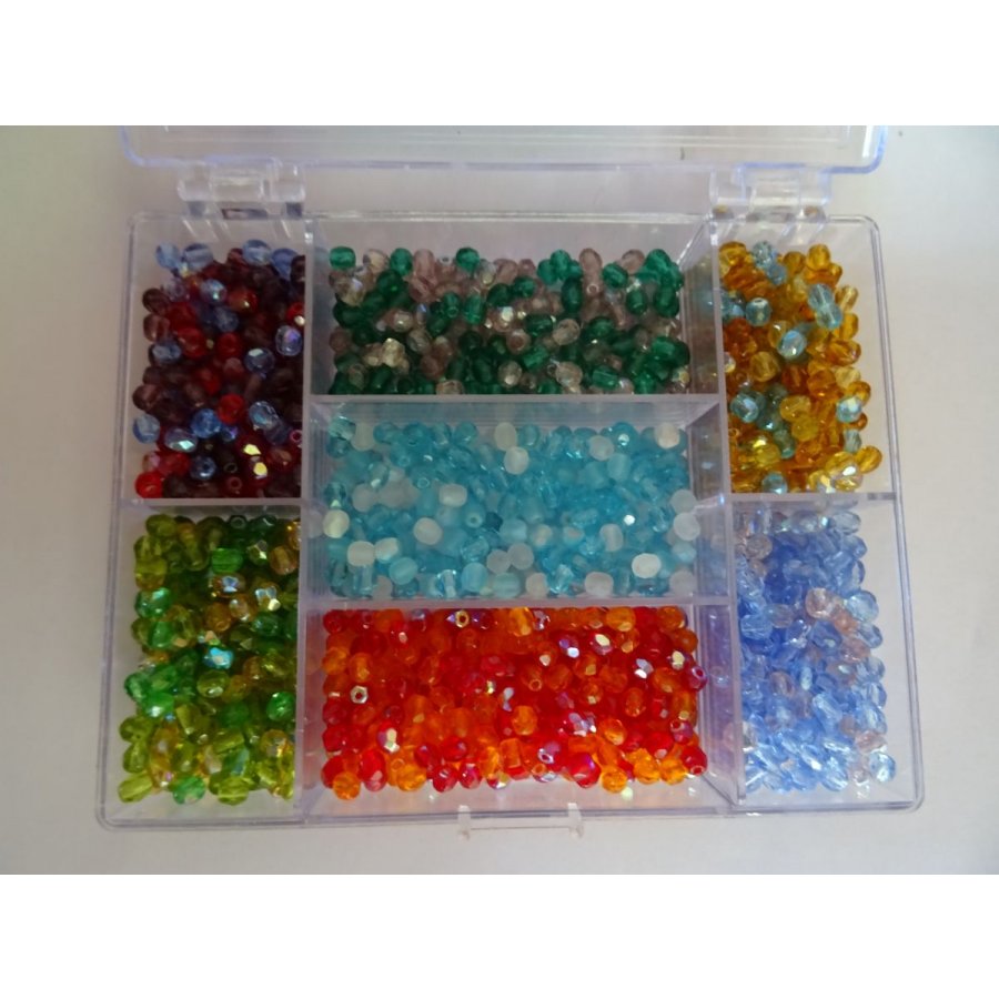 Caixa de contas 1400 Facetas misturam multicoloridas