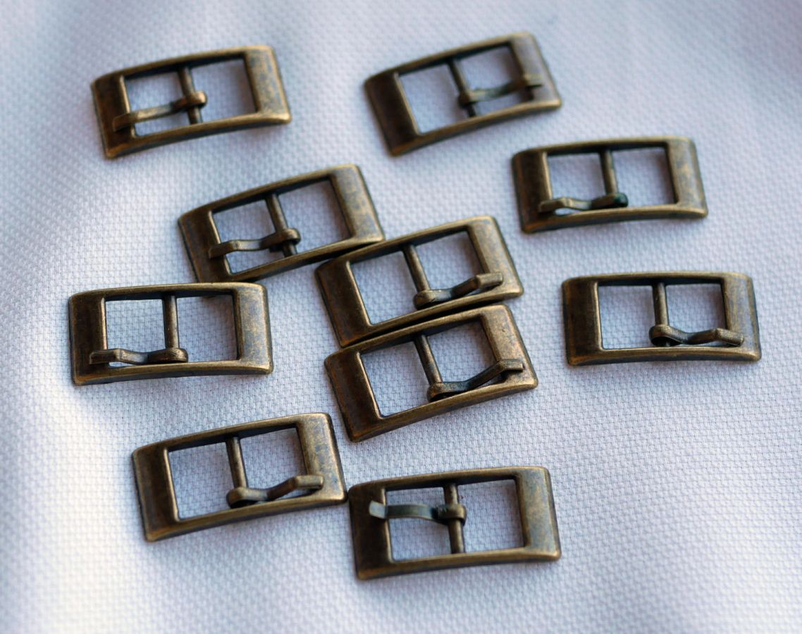 Fivelas antigas de bronze para bracelete estilo cinto 8mm x 5