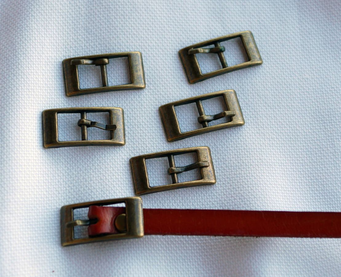 Fivelas antigas de bronze para bracelete estilo cinto 8mm x 5