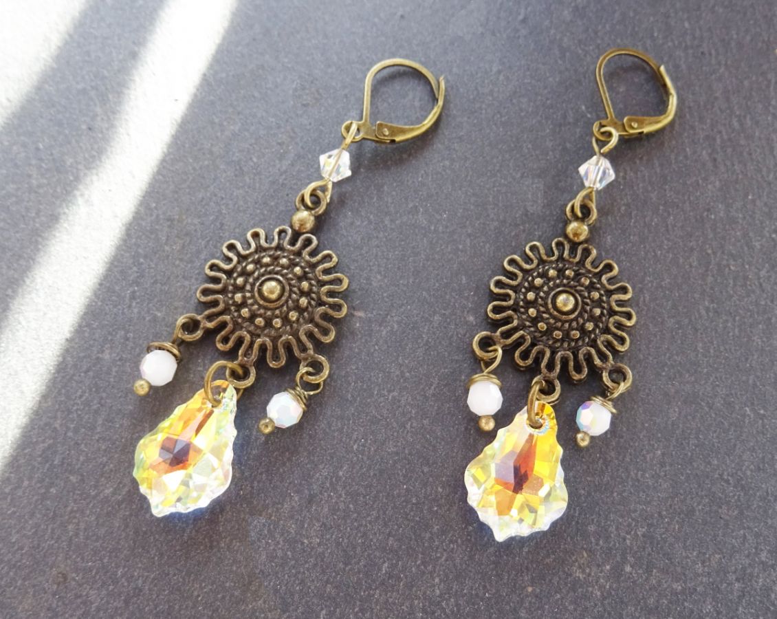 Brincos de Cristal Swarovski Boémio