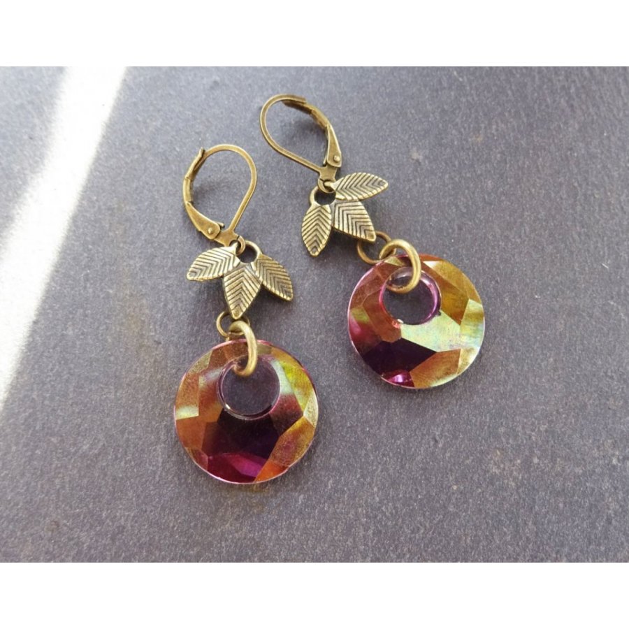 Brincos Swarovski Lilás Boémio