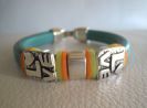 Pulseira de couro Regaliz Turquoise Love 