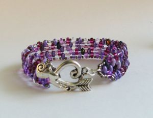 Pulseira da amizade mistura lilás roxo em kit