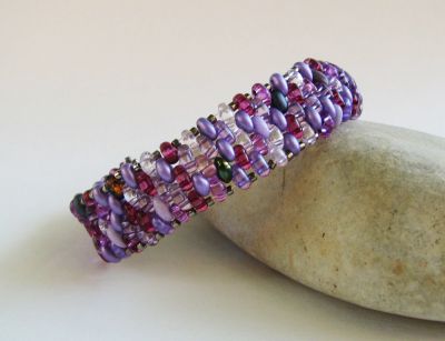 Pulseira da amizade mistura lilás roxo em kit