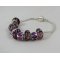 Pulseira de prata com pérolas e strass púrpura