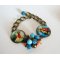 Pulseira de Jesus e Maria cabochon sobre corrente