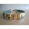 Pulseira de couro Regaliz Turquoise Love 