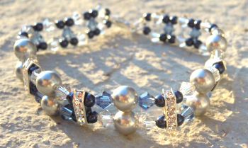 Bracelet Double Swarovski Bleu en kit