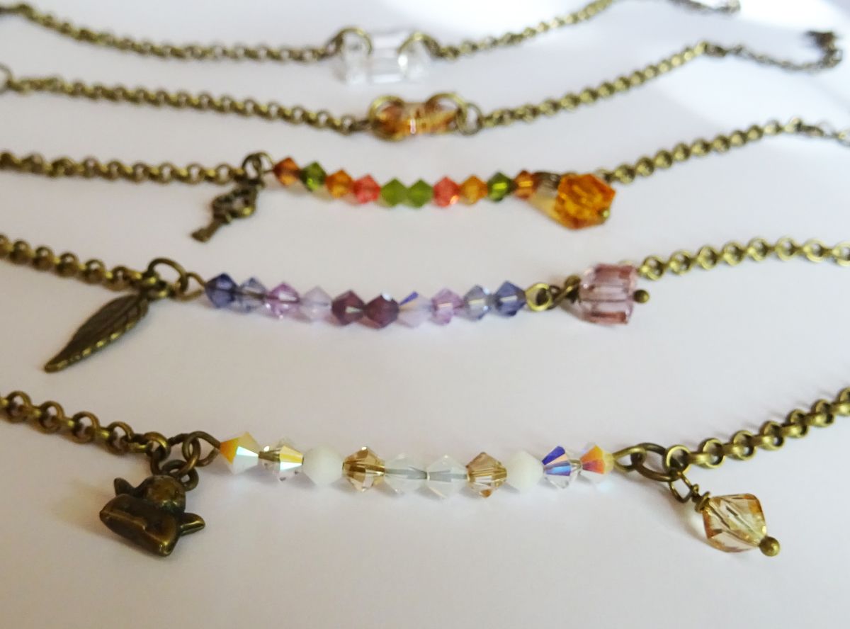 Bracelete de corrente de bronze fino Triângulo 