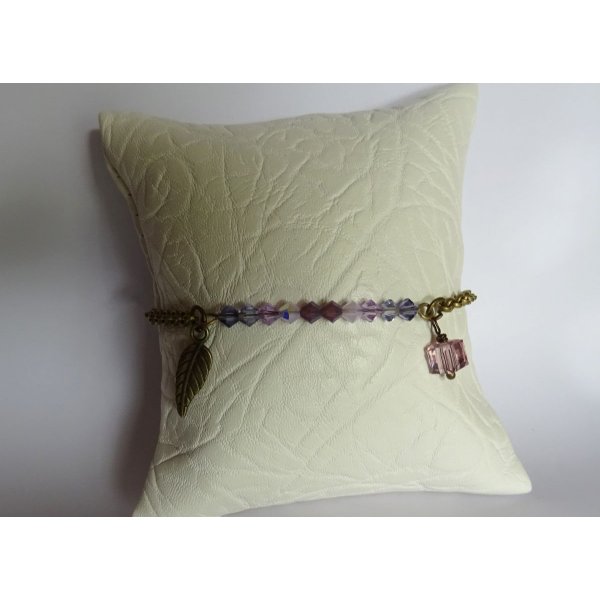 Bracelete de corrente fina de bronze Violeta