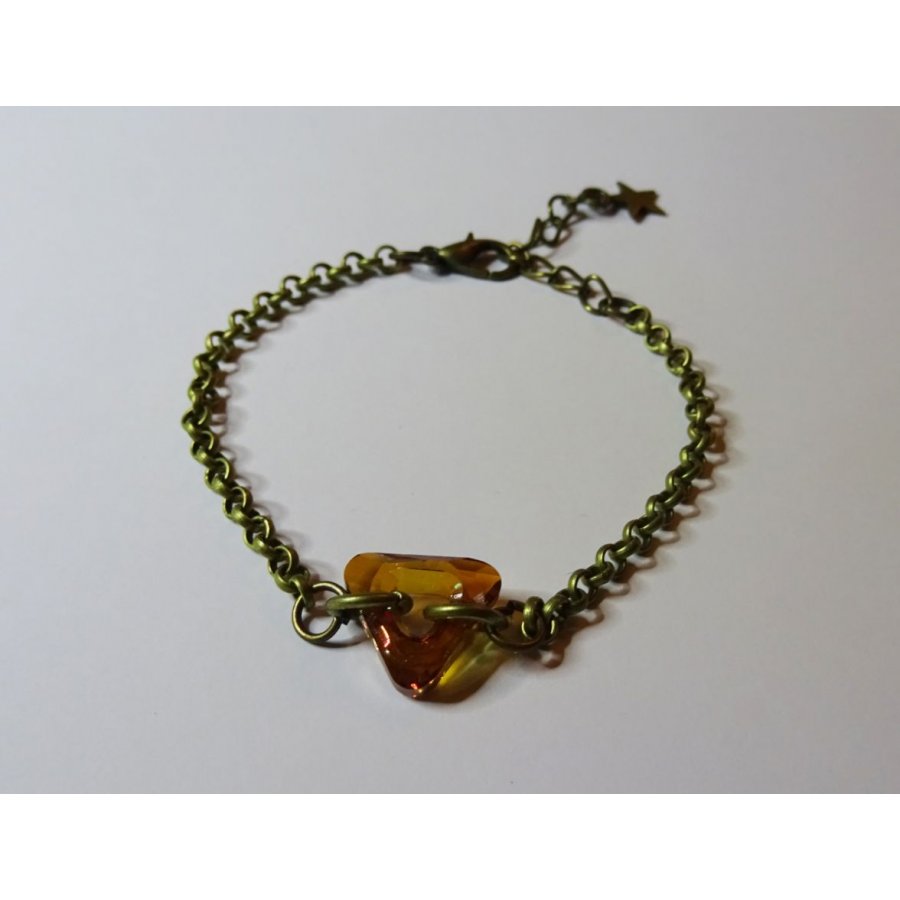 Bracelete de corrente de bronze fino Triângulo 