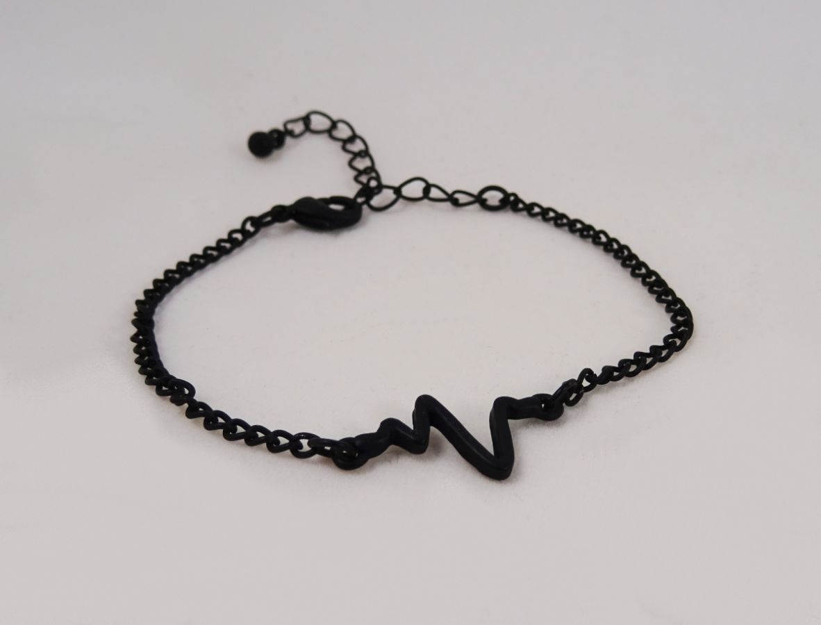 Ondas com desenho de pulseira fina preta