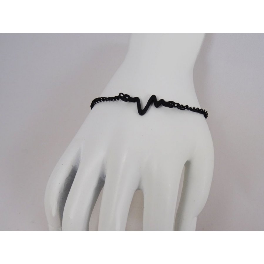 Ondas com desenho de pulseira fina preta