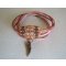 Pulseira Saipan couro rosa de dupla volta 