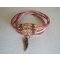 Pulseira Saipan couro rosa de dupla volta 