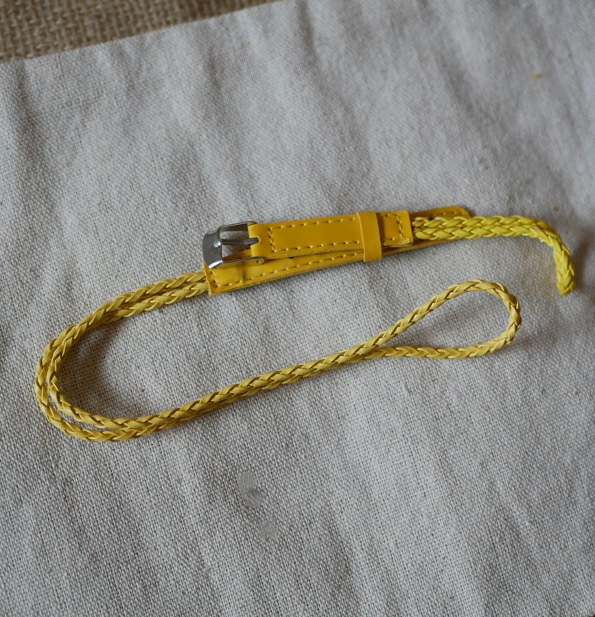 Pulseira de relógio trançada amarela