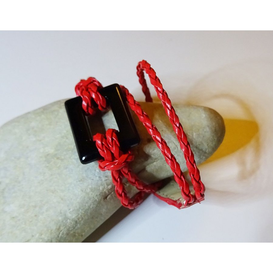 Bracelet montre tressé rouge