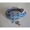 Pulseira de couro azul Saipan de dupla volta