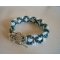 Pulseira Silky White Teal Bracelet