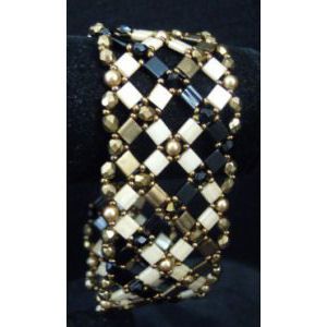 Pulseira de Tila dourada preta em kit