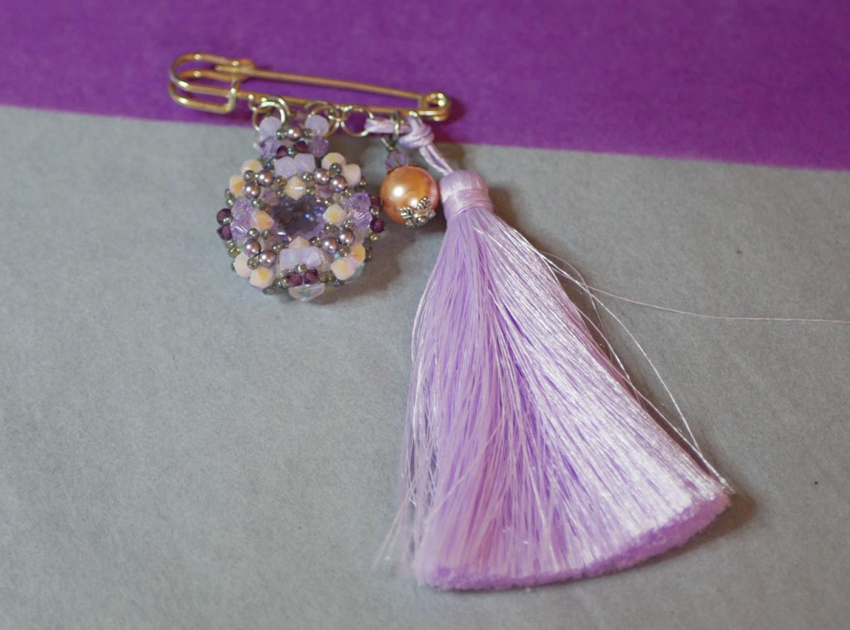 Broche Andros Purple Pompon Brooch