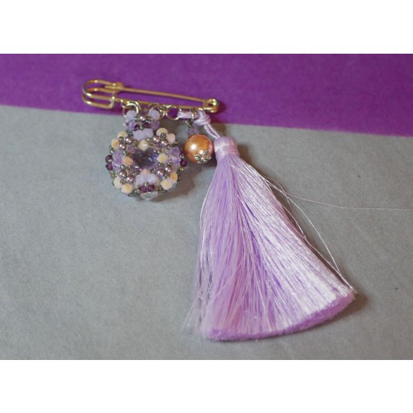 Broche Andros Purple Pompon Brooch