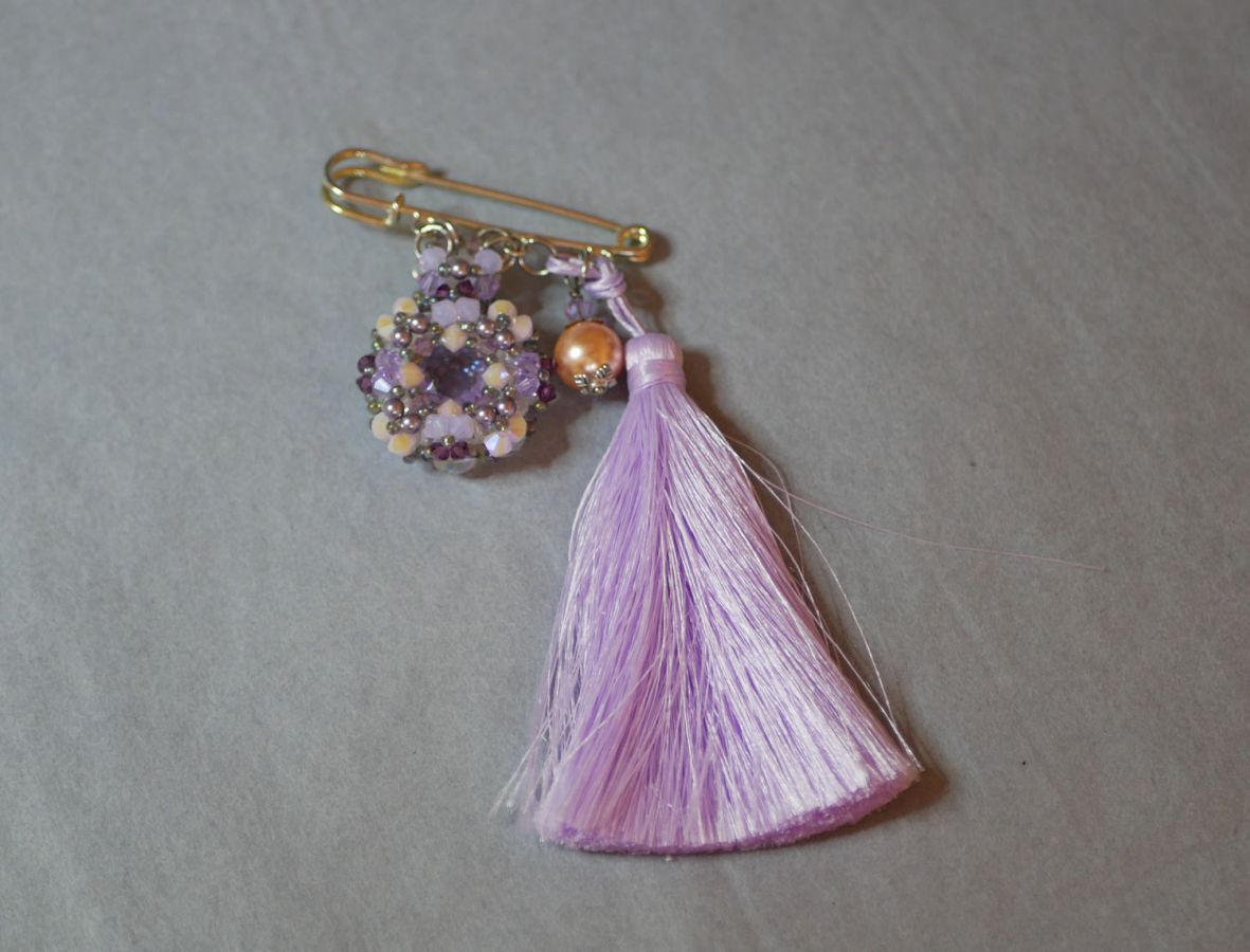 Broche Andros Purple Pompon Brooch