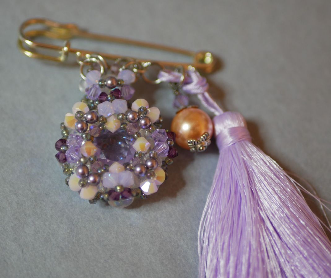 Broche Andros Purple Pompon Brooch