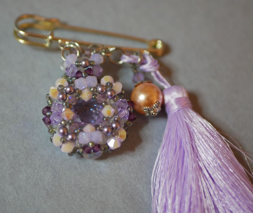 Broche Andros Purple Pompon Brooch