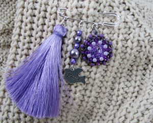 Broche en kit Amitié violet 