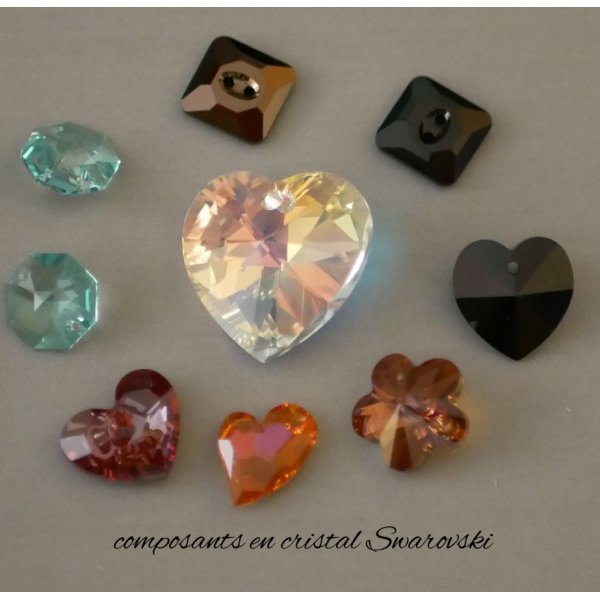 Swarovski Crystal Heart Pendant 18 mm Jet