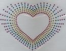 Coração de rhinestone multicolorido