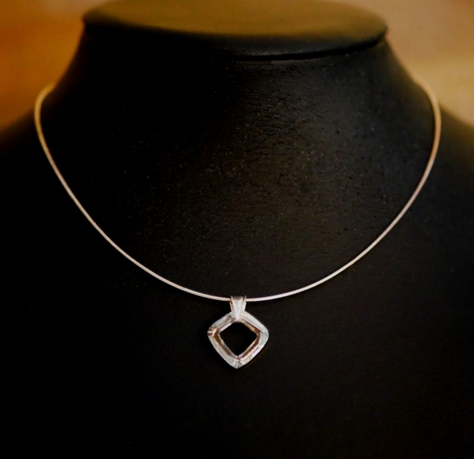 Colar de prata pingente Swarovski Cosmic Square