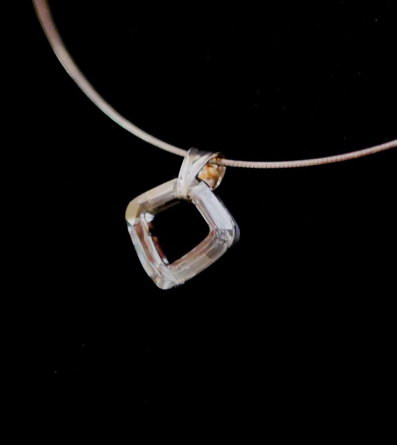 Colar de prata pingente Swarovski Cosmic Square