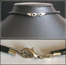 Collier cordon large cuir noir en kit