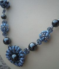 Collier Margarita Bleu H&eacute;matites