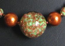 Collier Murano vert et cuivre