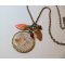 Colar pendente de cabochon com muffin e lantejoulas gourmet