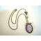 Colar cabochon pendente Aves Mauve azul