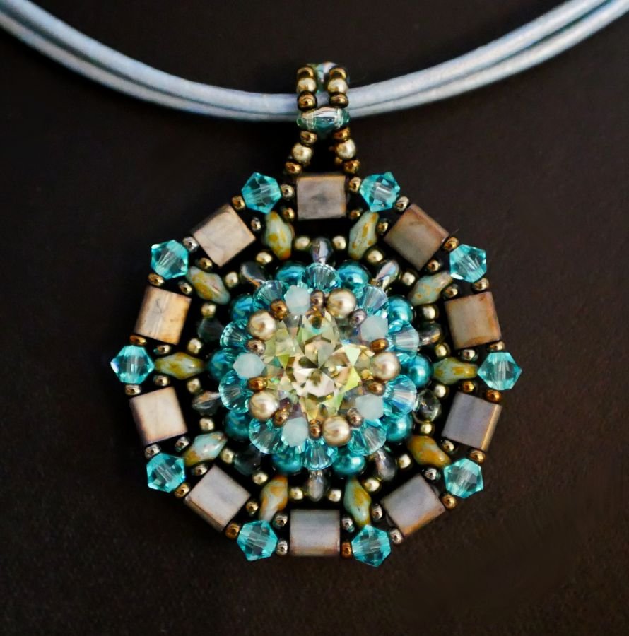 Pingente colar Twina Turquoise verde