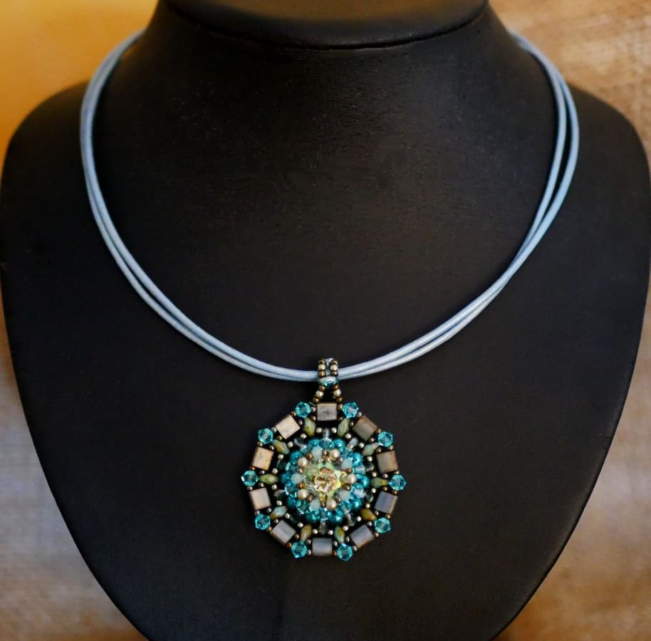 Pingente colar Twina Turquoise verde