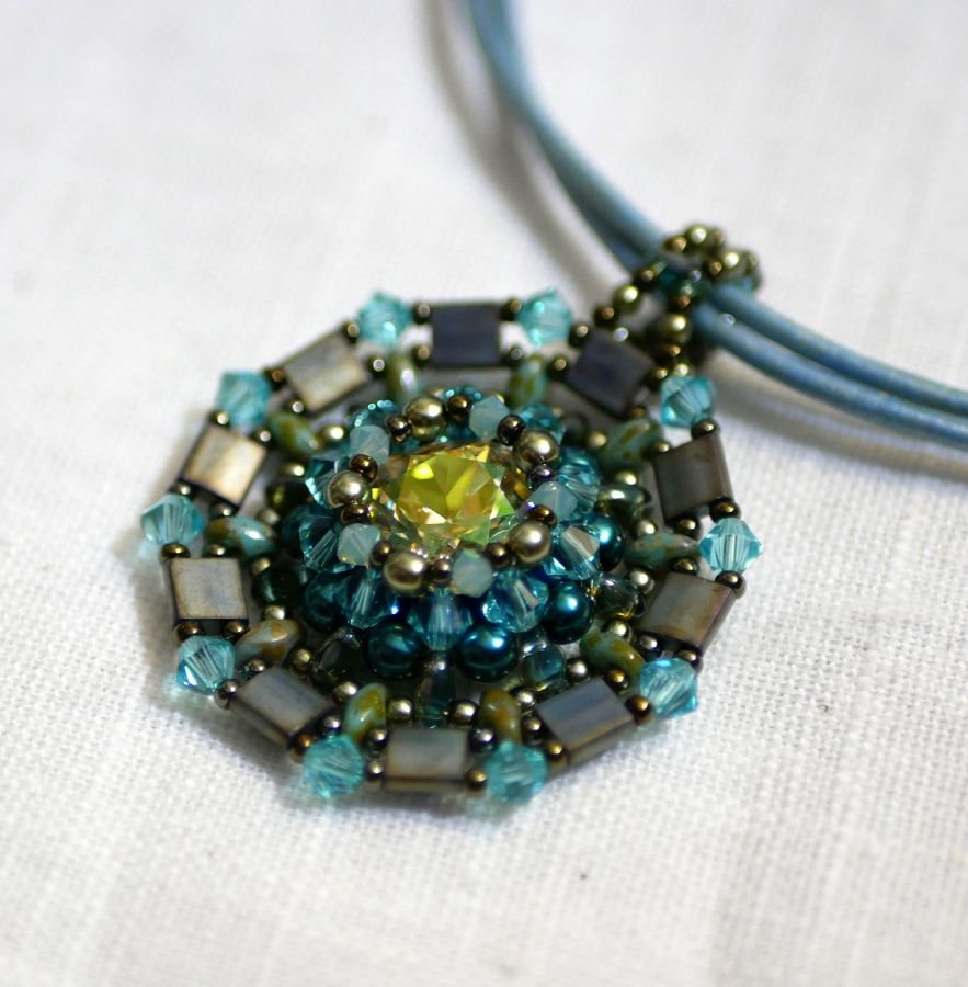 Pingente colar Twina Turquoise verde