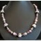 Collier de perles Violet & m&eacute;tal