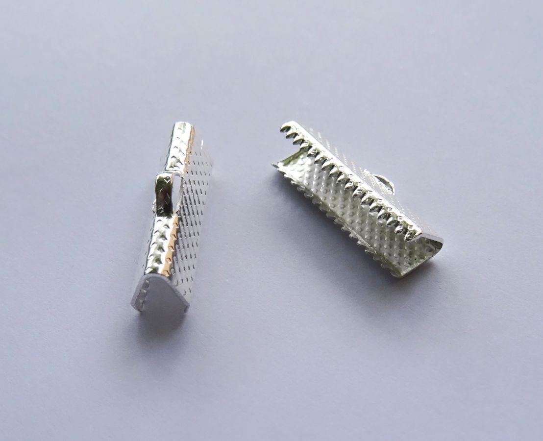Pontas de grampo prata 20 mm x 2