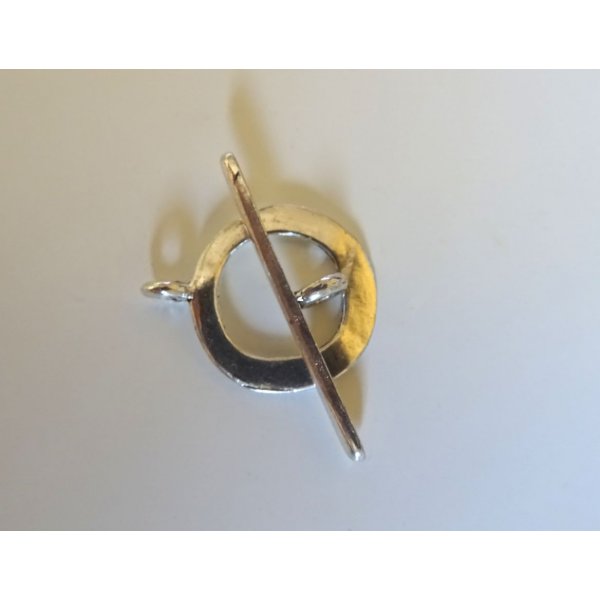 Anel plano em T-Clasp 17 mm revestido a prata 