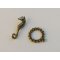 Cavalo marinho dourado antigo T-clasp