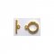 T-Clasp redondo 15mm banhado a ouro